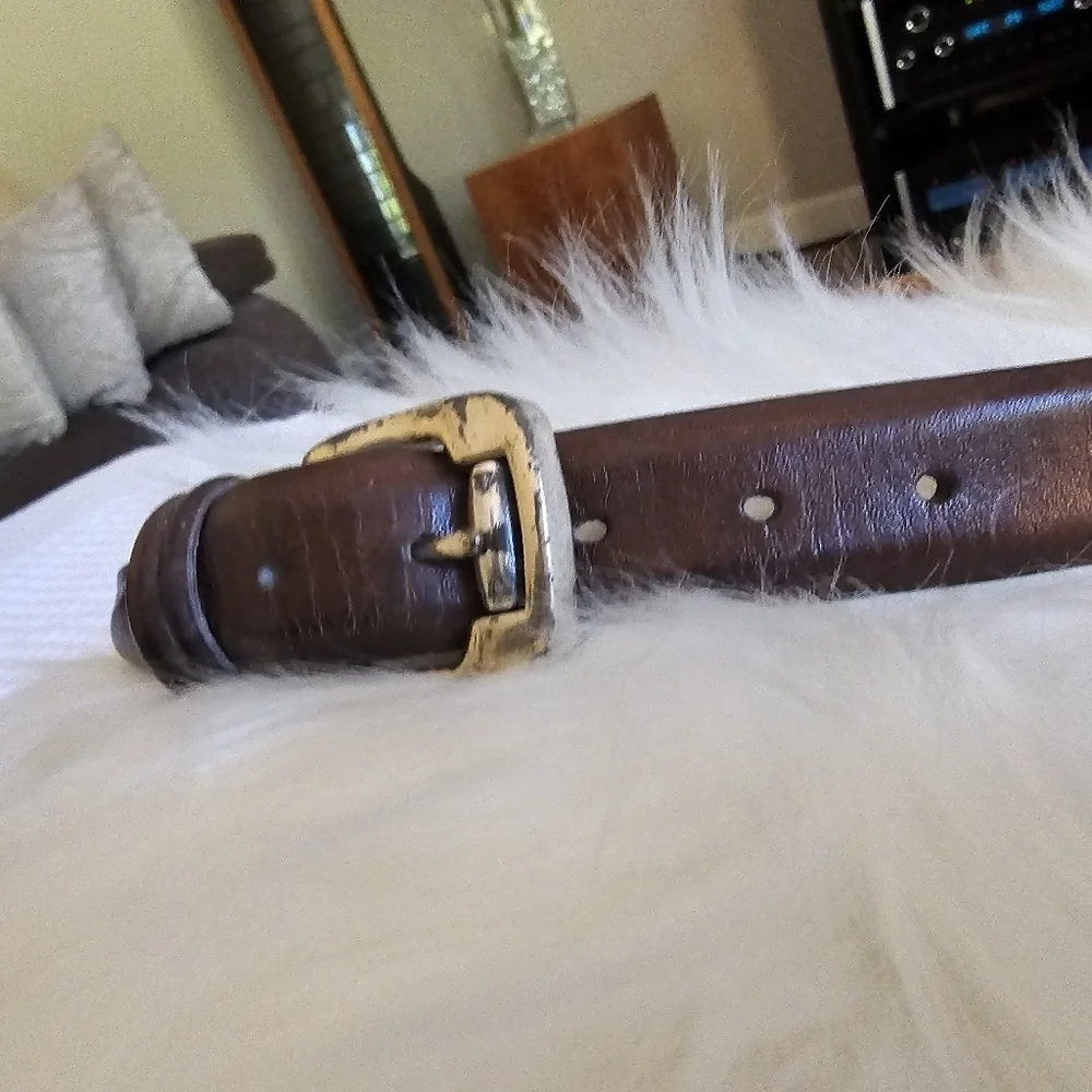 Martin Dingman Vintage Genuine Tanned Leather Belt Size 36